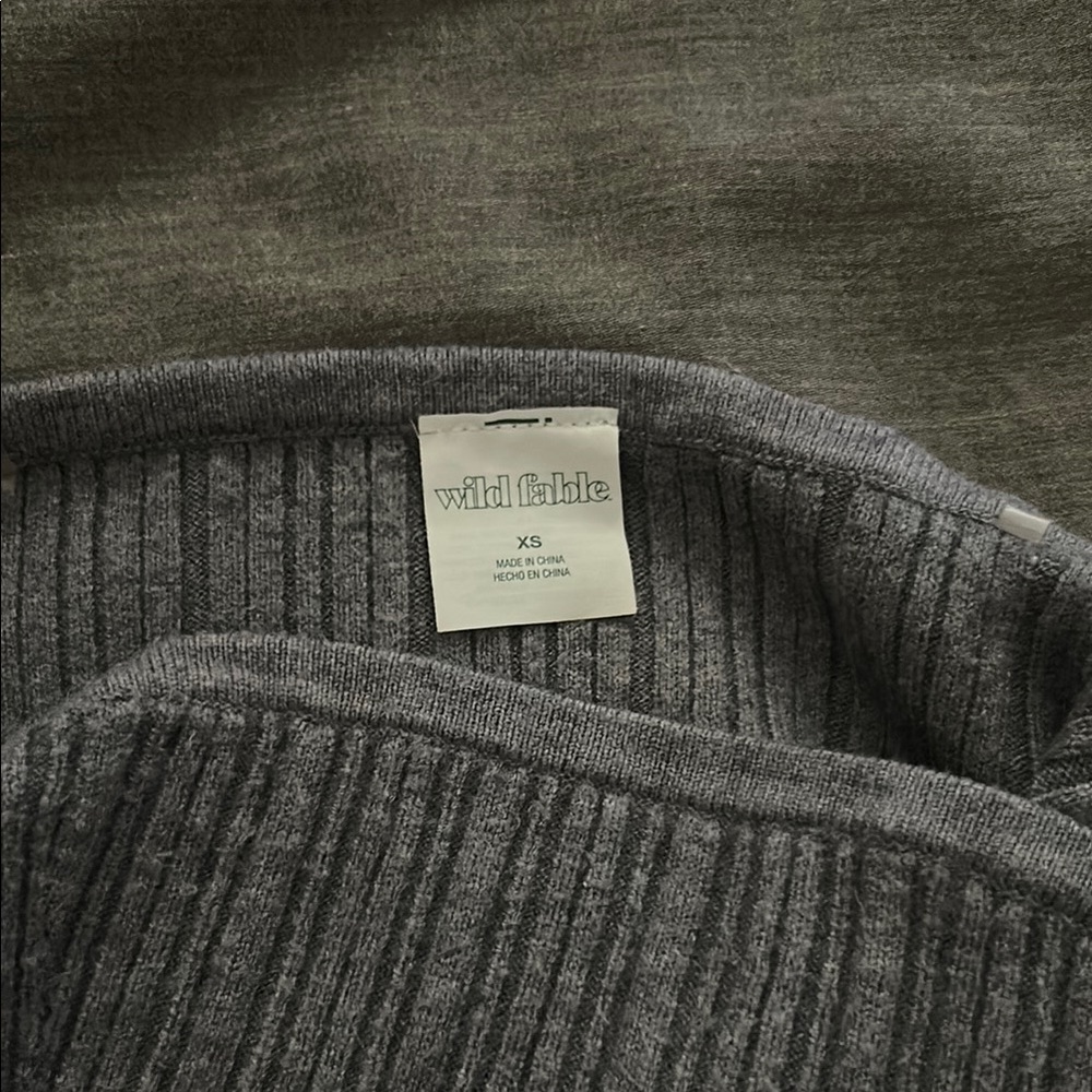 Gray Ribbed Tube Top - Picture 2 of 3
